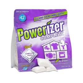 Powerizer Complete Multipurpose Cleaning Pods - Plant and Mineral Based Concentrated Laundry Detergent & Dishwasher Pods | 42 Count | All-in-One Cleaning Solution