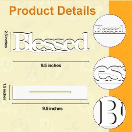 White Christening Decorations Baptism Decor Gift Blessed Signs for home Letter Table Sign Home Standing Decor for Wedding Graduation Party Shower Christening Decorations(White)