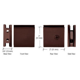 C.R. LAURENCE SGCU10RB CRL Oil Rubbed Bronze Square Style Notch-in-Glass Fixed Panel U-Clamp