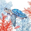 20 napkins, turtle in the ocean, table decoration, decoupage, napkin
