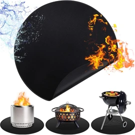 Grill Mats for Outdoor Grill,Fire Pit Mat for Under Fire Pit,Double-Sided Fireproof Mat for Under Fire Pit,BBQ Matt for Under Grill,Solo Stove Bonfire Deck Firepit Accessories Outdoor Fire Mat (48″)