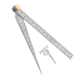 Smgda Taper Gage, 1-15mm Metric Stainless Steel Wedge Feeler Gauge, Door Gap Measuring Tool, Welding Gap Hole Taper Gauge Ruler, Depth Ruler for Hole/Gap/Depth Measuring Inspection (0.1mm)