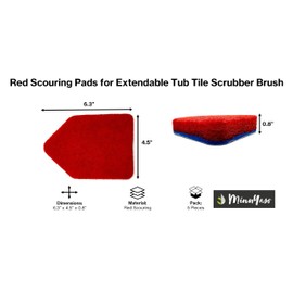 Blue Scouring Pads 5 Pack – High-Power Scrub Pads Refill Extendable Tub Tile Scrubber Brushes, Deep Cleaning Replacement Pads Bathroom, Kitchen, Toilet, Tile, Sink- Fits Moku, Yocada, Cleanhome & More