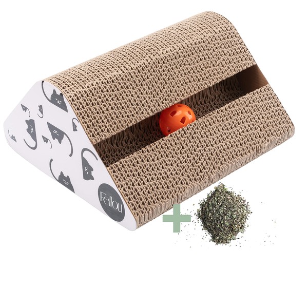 Riijk Cat Toy Bell Ball Scratching Board for Cats with