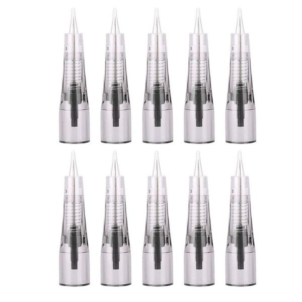 Tattoo Needle Cartridges Pack of 10 Makeup Microblading Needles Anaesthesia Free Eyebrow Lip for Tattoo Machine, Tattoo Kit and Accessories