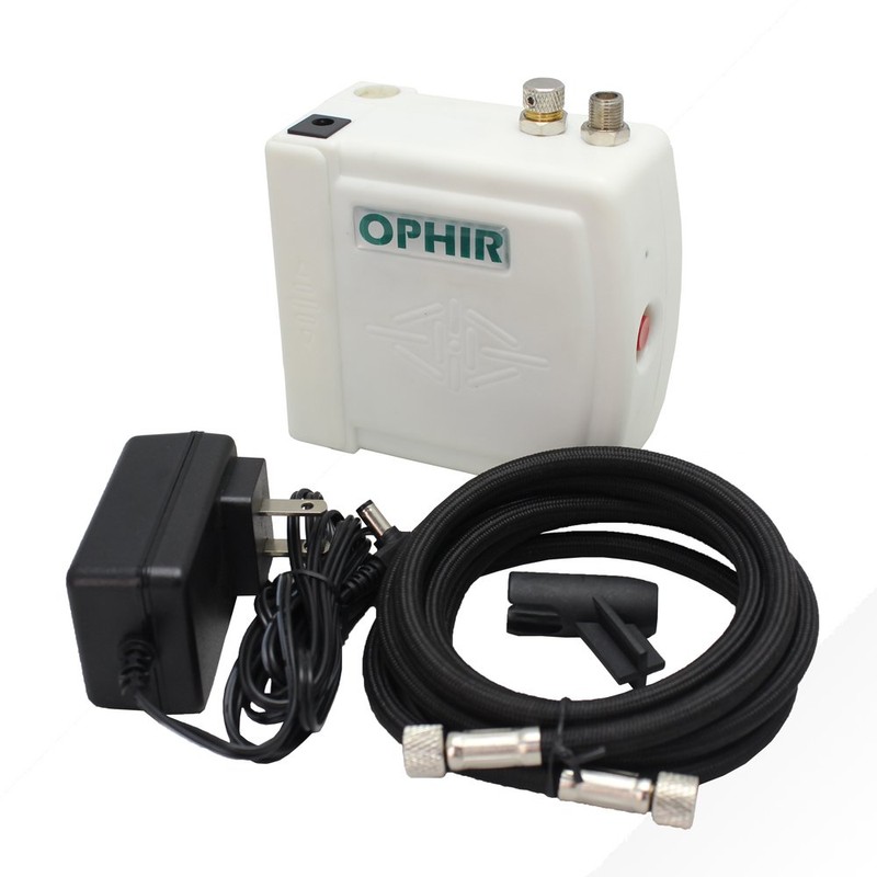 OPHIR Portable Mini Airbrush Air Compressor Kit Dual Action Airbrush