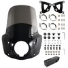 FATECIM Motorcycle 5.75" Headlight Fairing Cover with 15" Smoke Windshield
