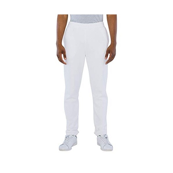 American Apparel Men's Mason Fleece Gym Pant, White, Large