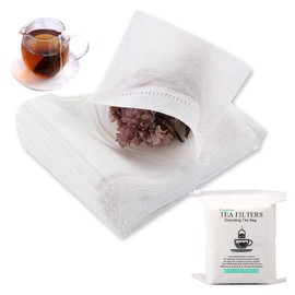 TRHDFW 400 Pcs Tea Filter Bags Disposable Empty Tea Bags Cotton Drawstring Seal Tea Infusers Bag for Loose Leaf Teal（3.54 x 2.75 inch）