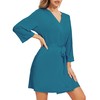 WiWi Women's Robes Soft 3/4 Sleeve Kimono Bathrobe Maternity Robe