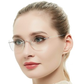 OCCI Chiari Titanium Glasses, Date Glasses, No Degree, Rimless, Men's, Borderless, Lightweight, Unisex, Fashionable, One-size-fitting, Stylish, Transparent Lens, Anti-Fatigue, Protective Glasses, 6002