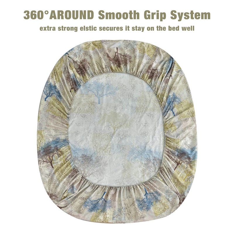 JSD Rustic Print Sheet Set Queen Size, 4 Piece Tree