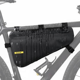 Rhinowalk Bolsa para Cuadro de Bicicleta Bolsa Triangular de Bicicleta Impermeable Bolsa Bajo Tubo Superior Paquete de Almacenamiento Frontal para Ciclismo de Carretera y Montaña, Negro
