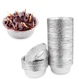 Oopsu 100 Pack 4" Round Tart Pie Foil Pans - Disposable Aluminum Foil Tart & Pie Tins for Baking, Cooking, Storage or Reheating