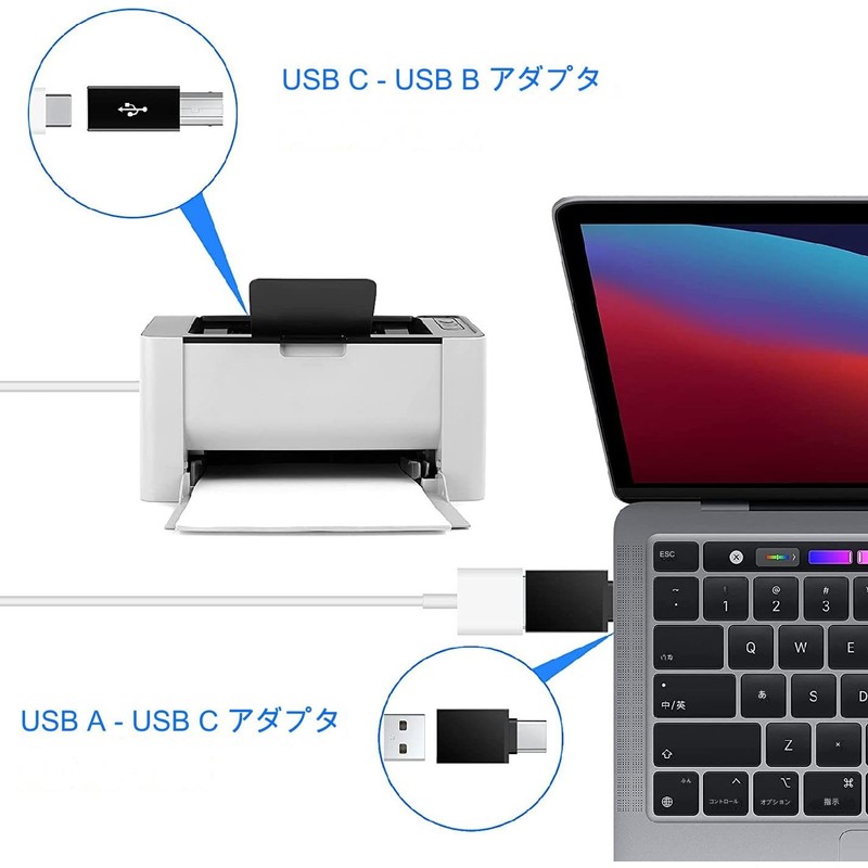 USB Converter Connector B Type Plug to C Type Socket