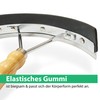 Stainless steel sweat scraper with wooden handle, for horses, donkeys,