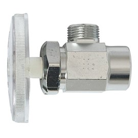 Keeney K2780PCLFX 1/2" Copper Sweat by 3/8" OD Multi Turn Angle Valve, Chrome Plated