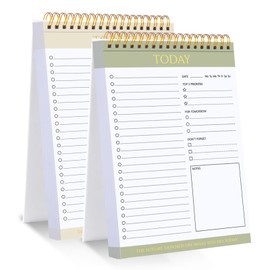 2 Pack To Do List Notepad, Undated Daily Planner Notebook A5 Spiral 104 Sheets Task Planner with Schedule Checklist for Work School Home, 21 X 14 cm