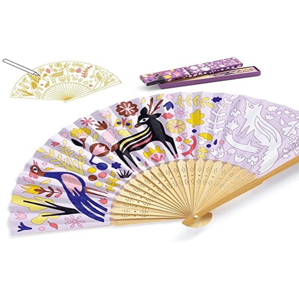 DJECO DJ07945 DIY Abanico Con estuche Apara Colorear Pencil Case,