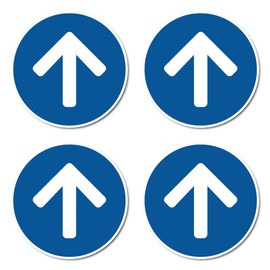 Mandatory Signs Direction Arrow - Mandatory Signs - Up, Down, Right, Left - in accordance with DIN EN ISO 7010 / ASR A1.3 - Stickers: 10 cm - Pack of 4