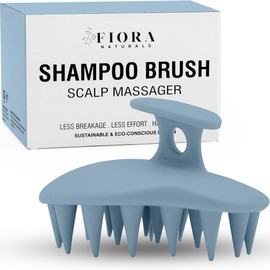 Fiora Naturals Scalp Massager Shampoo Brush - Silicon Scalp Scrubber & Exfoliator for Dandruff Removal and Hair Growth, Scalp Brush for Wet & Dry Hair, Shampoo Brush for Men, Women, Kids - BPA Free