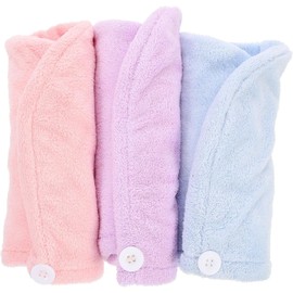 Homoyoyo Toallas de Microfibra para Cabello Mujer 3 Piezas Absorbentes de Coral Fleece Secado Rápido Envoltura para Cabello Húmedo Antiencrespamiento