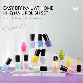 Morovan Pastel Nail Polish Set: Macaron Air Dry 15 Bright Colors 0.27oz Spring Summer Regular Fingernail Polish Kit