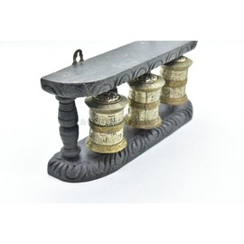 4.5 Inches 3 in1 Wall Hanging AuthenticBuddhist Mantra Symbol Prayer Wheel Tibetan Wall Hanging Top Table Prayer Wheel, OM Mane Padme hum