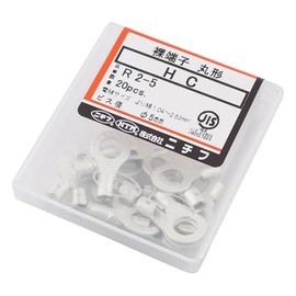 NICHIFU TERMINAL INDUSTRIAL HC R-2-5 Bare Crimp Terminals for Copper Wire (Round), 20 Pieces