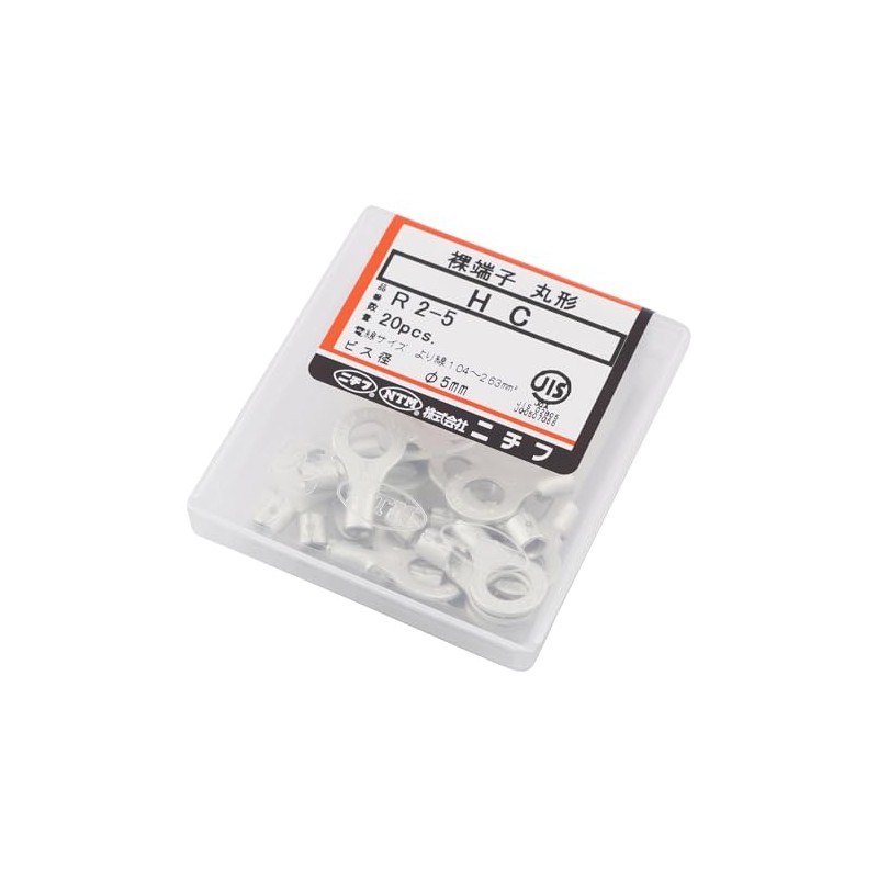 NICHIFU TERMINAL INDUSTRIAL HC R-2-5 Bare Crimp Terminals for Copper