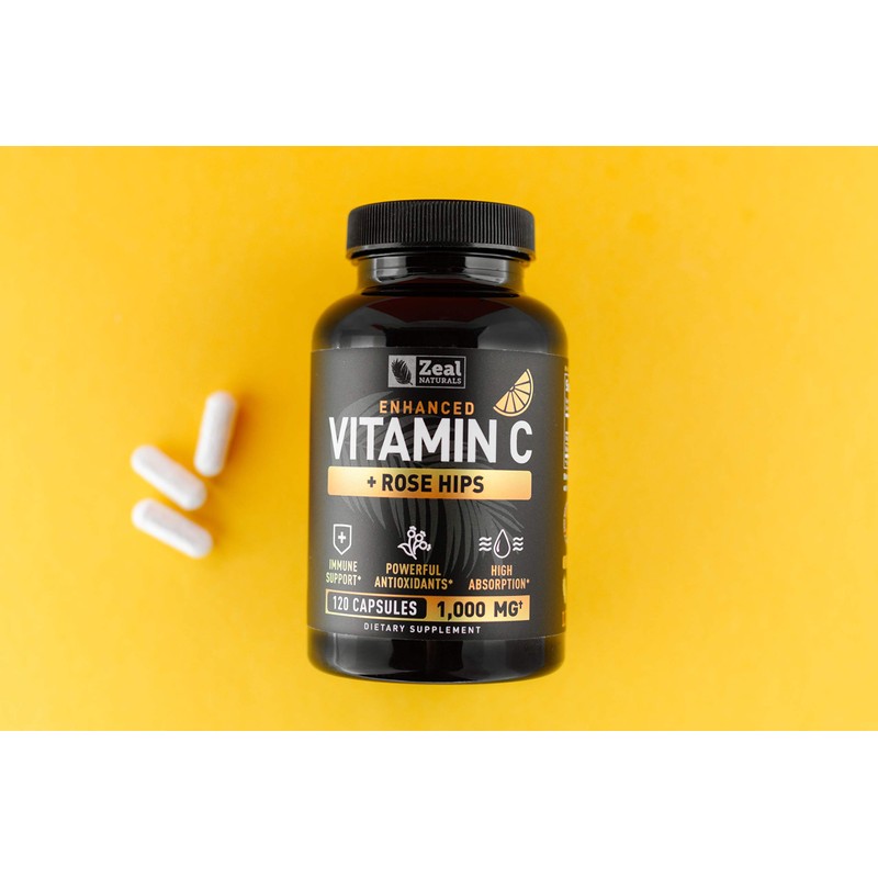 Vitamin C 1000mg with Rosehips (120 Capsules | 1000mg) Pure