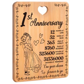 1st Wedding Anniversary Unique Gifts, First Anniversary Bamboo Gift, 1 Year Anniversary Wooden Gifts for Boyfriend Girlfriend, 1st Anniversary Romantic Gifts for Him Her, Cutting Board