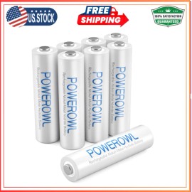 POWEROWL AAA Rechargeable Batteries 1000mAh 1.2V NiMH, Low Self Discharge, 8pack