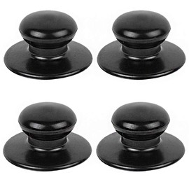 4 Paquetes de tapa de olla, Sonku Utensilios de cocina universales Tapas de reemplazo Tapa Cacerola Tetera Tetera de vidrio Tapa de la olla Asas de sujeción - Negro