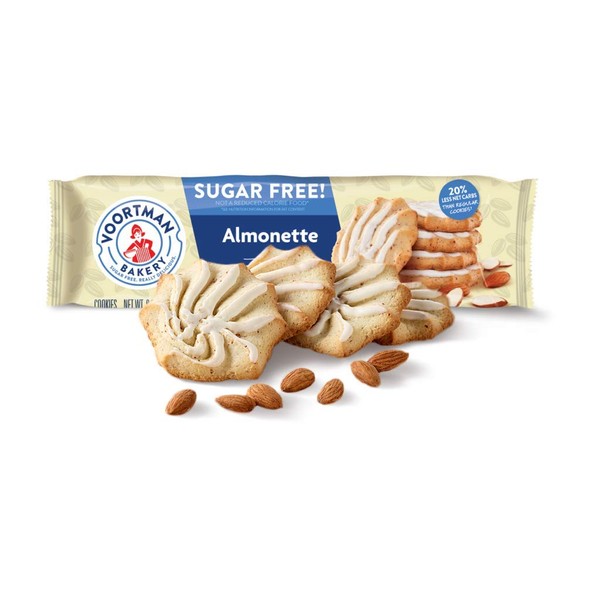 Voortman Bakery Sugar Free Cookies, Delicious Sugar Free Cookie, Pack of 4 (Sugar Free Ice Almonette)