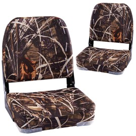 Low Back Folding Boat Seat 2pack, Fold-Down Fishing Boat Seat Camo