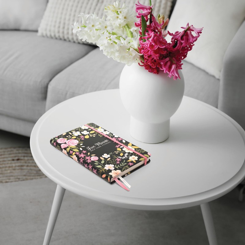 Five Minute Self Care Journal - Black Floral