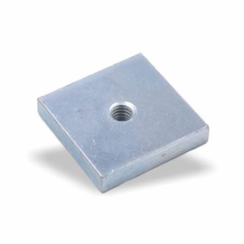 Slot Nut | Threaded Plate 20 x 20 x 4 mm M4 Thread Centre | Galvanised Steel (Pack of 10)