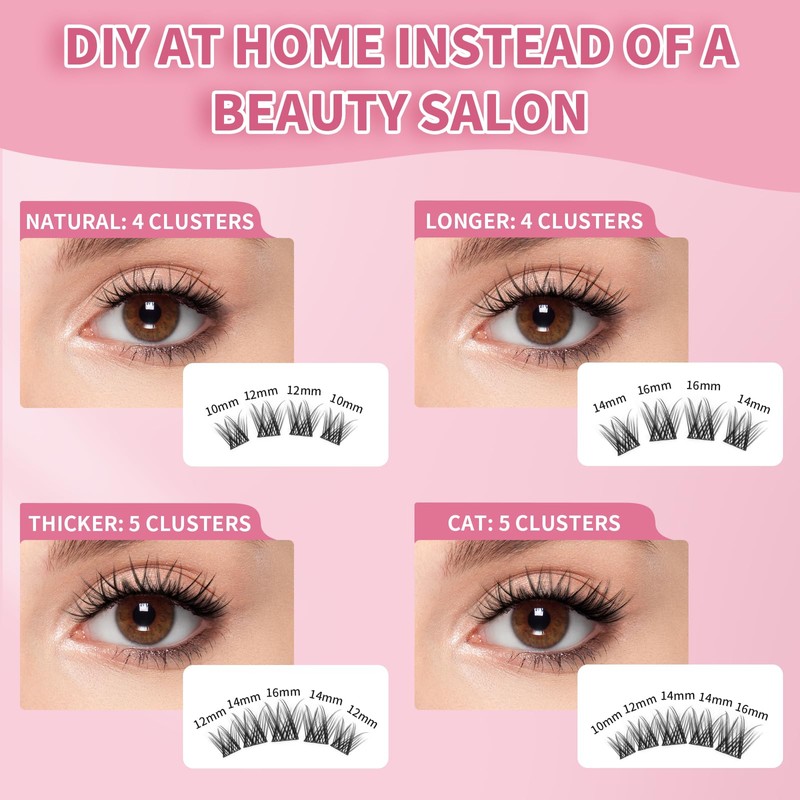 Lash Clusters 100PCS Cluster Lashes Wispy Fluffy D Curl Super