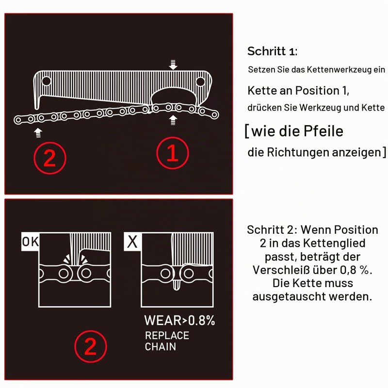 MIEBA Chain Wear Checker Tool/Bicycle Chain Gauge for All Sram's