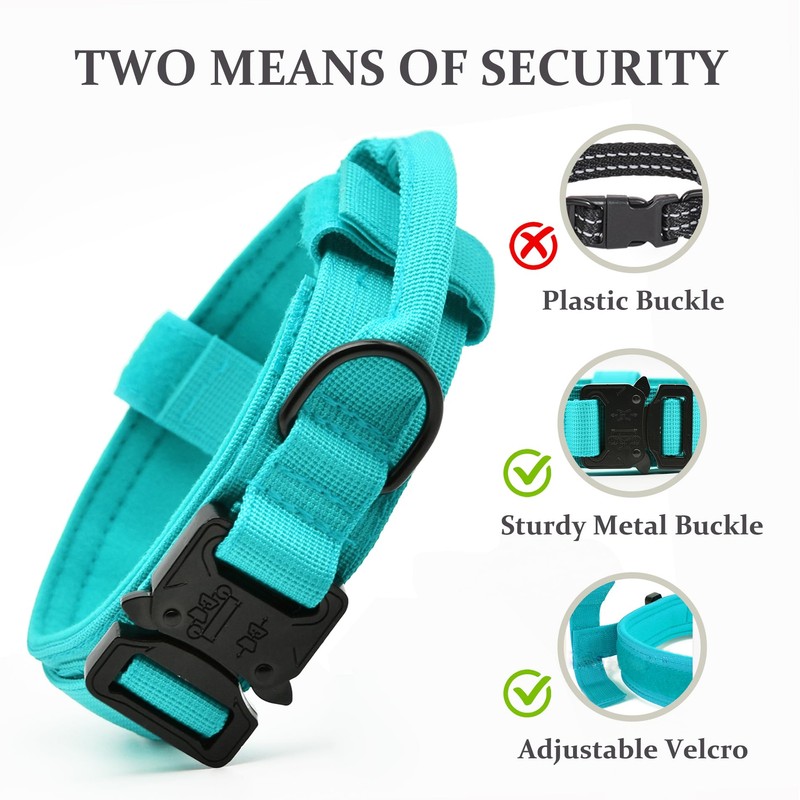 Tactical Dog Collar, Adjustable Military Training Nylon Dog Collar with
