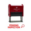 Vivid Stamp Pending Inspection Business Self-Inking Rubber Stamps (Red Ink)