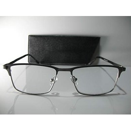 Foster Grant Austin Gunmetal Gray Leather Reading Glasses w/Case +2.75 Free Hard CASE + Microfiber Cloth