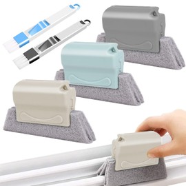 Window Groove Cleaning Brush, Pack of 3 Cleaning Brushes + 2 Pieces 2 in 1 Multi-Purpose Groove Mini Small Brush for Window Door Cleaning All Corners and Gaps Window Frame Cleaning Brush