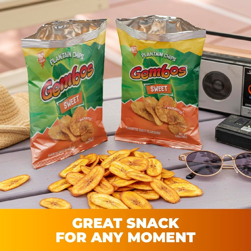 Gembos Sweet Maduritos Plantain Chips - Deliciously Sweet Plantains Snack,