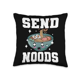Send Noods Funny Japanese Ramen Noodle Throw Pillow