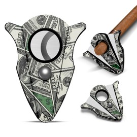 CIGARWONG Cigar Cutter Guillotine Stainless Steel Double Blade Mini Cutter with Lock System Easy to Grip, Gift for Men in Gift Box (USD)