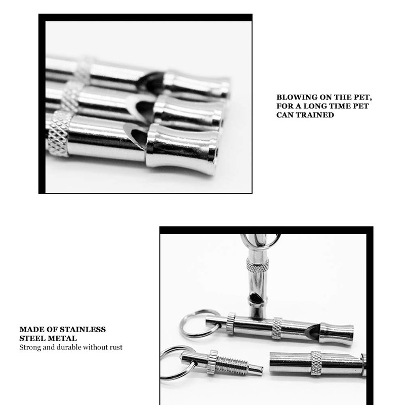 10PCS Dog Training Whistle Professional Adjustable Pitch Stainless Steel Pet