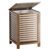 SMIBUY Double Laundry Hamper with Lid, 120L Bamboo Laundry Basket