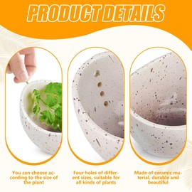 Rimigood 2025 New Handmade Ceramic Herb Stripper Bowl - Efficient Herb Peeling Cup for Salads & Cooking, Pottery Kitchen Tool for Meal Prep (1-Piece)